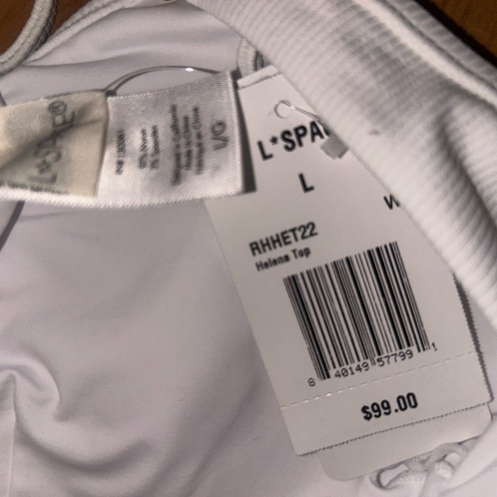 L*Space Ribbed Helena Bikini Top in White Size L - Picture 6 of 6